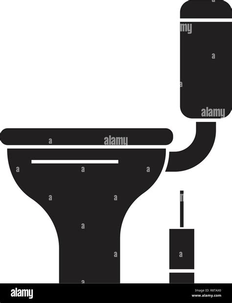 Toilet Bowl Black Vector Concept Icon Toilet Bowl Flat Illustration