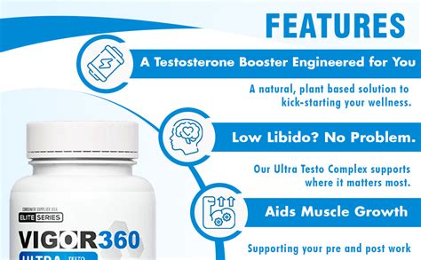 Vigor 360 Ultra Testo Complex 60 Capsules 30 Days Of Testosterone Rejuvenation