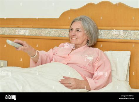 Attractive Mature Woman Sleeping Bed Hi Res Stock Photography And