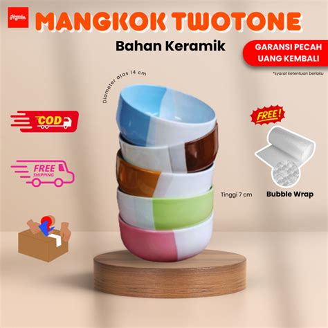 Jual Homedia Mangkok Keramik Two Tone Diameter 14 Cm Mangkok Keramik