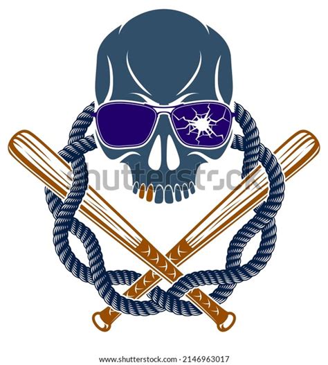 Brutal Gangster Emblem Logo Aggressive Skull Stock Vector Royalty Free