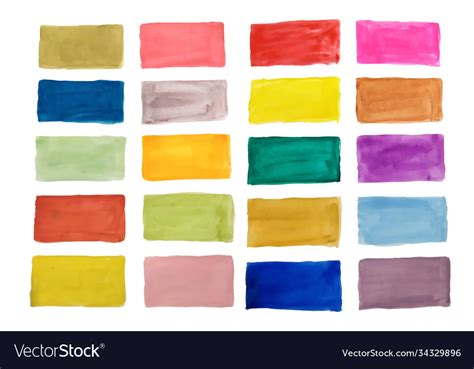 Watercolor Texture Colorful Rectangles Design Set Vector Image