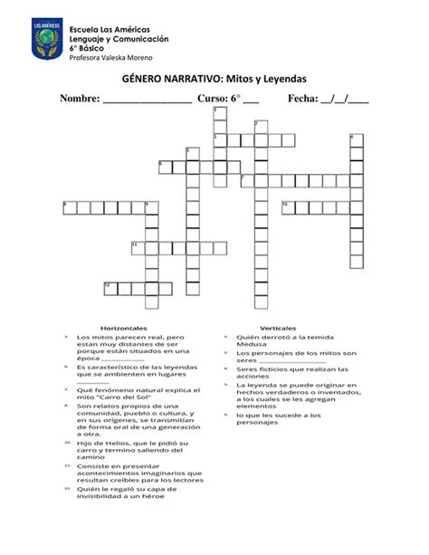 Crucigrama De La Llorona Crossword Wordmint