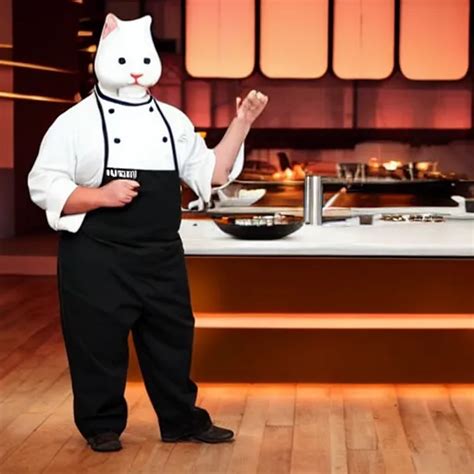 Anthropomorphic Cats Chef Competing At The Masterchef Stable