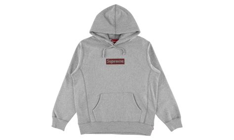 Supreme Swarovski Box Logo Hoodie In Gray For Men Lyst