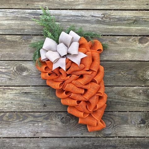 Farmhouse Easter Wreath Carrot Wreath Burlap Easter Carrot Etsy In