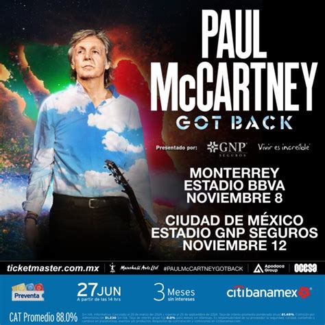 Sir Paul McCartney Regresa a México Conciertos en CDMX y Monterrey