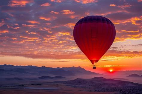 Premium Photo Majestic Hot Air Balloon At Sunrise