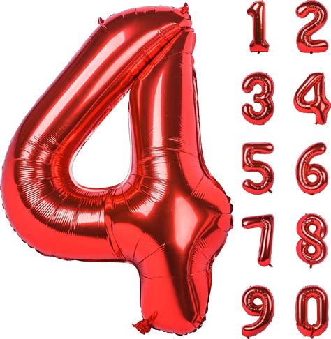 40 Inch Red Large Numbers 0 9 Birthday Party Decorations Helium Foil