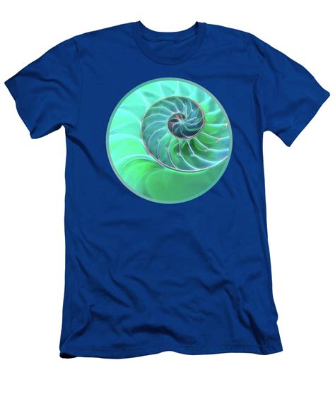 Nautilus Aqua Spiral T Shirt By Gill Billington Pixels