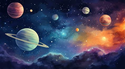 Space-themed background with galaxies and planets 29773460 Stock Photo ...