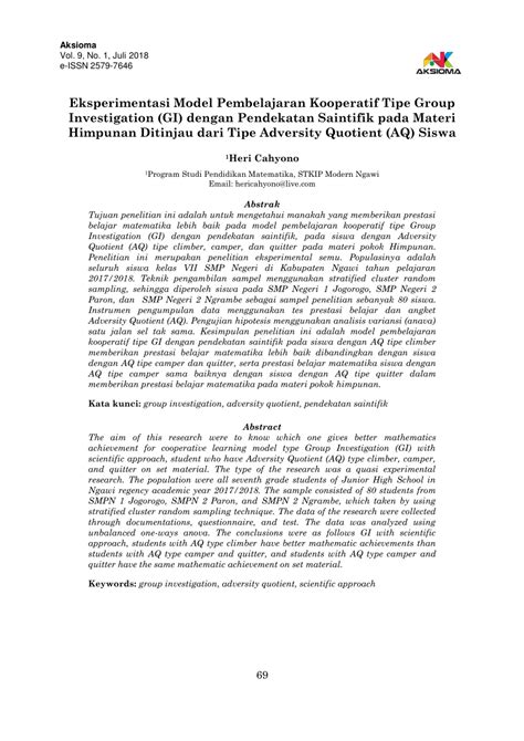 PDF Eksperimentasi Model Pembelajaran Kooperatif Tipe Group