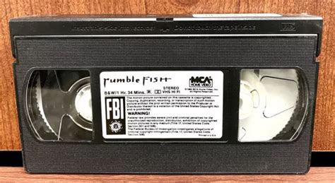 Rumble Fish Vhs Matt Dillon Mickey Rourke Nicolas Cage Diane