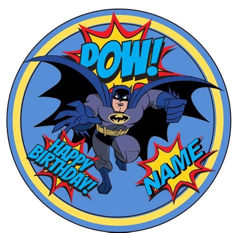 Edible Batman Birthday Party Cake Topper Wafer Paper Round Circle 7 5 Uncut Ebay Batman