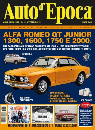 Auto D Epoca N Ottobre Mensile Italiano Edicola Shop