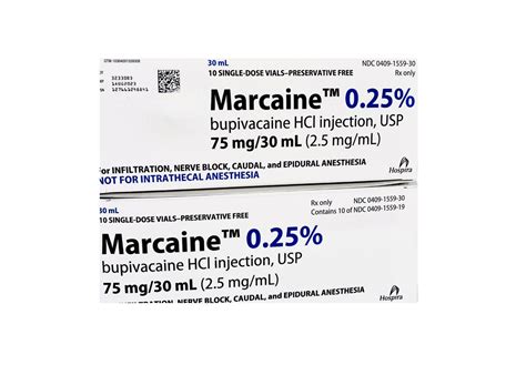 Marcaine 025 30ml Bupivacaine Hydrochloride Injection Usp 10bx