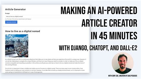 Making An Ai Powered Article Creator With Django Chatgpt And Dall E