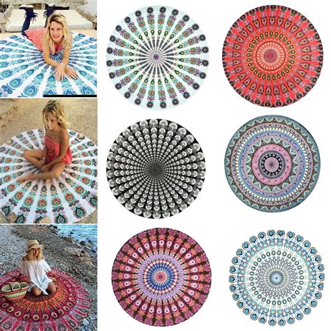 Honrane Vintage Round Chiffon Anti Sunlight Shawl Beach Towel Outdoor