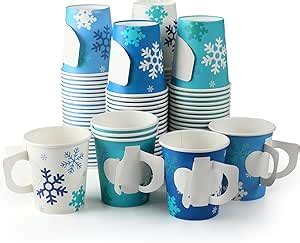 Amazon Sliner 100 Pcs Christmas Disposable Paper Cups With Handles