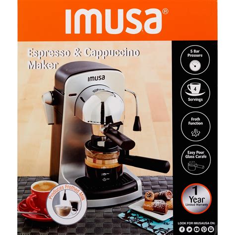 Imusa Electric Bistro Espresso And Cappuccino Maker 4 Cup Pick Up In Store Today At Cvs