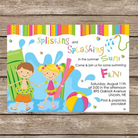 Free Printable Birthday Pool Party Invitations