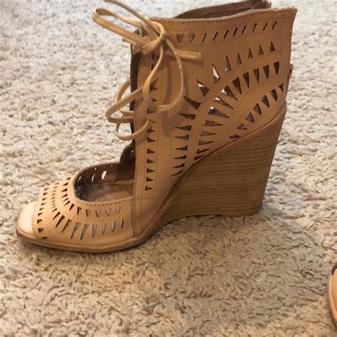 Jeffrey Campbell Nude Lace Up Wedges Gem