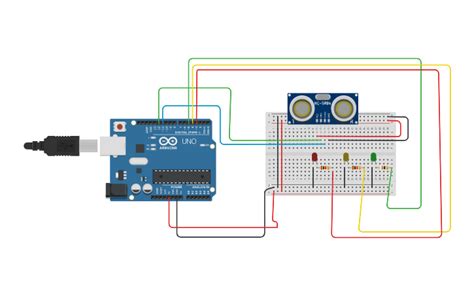 Circuit Design Sensor De Distancia Tinkercad