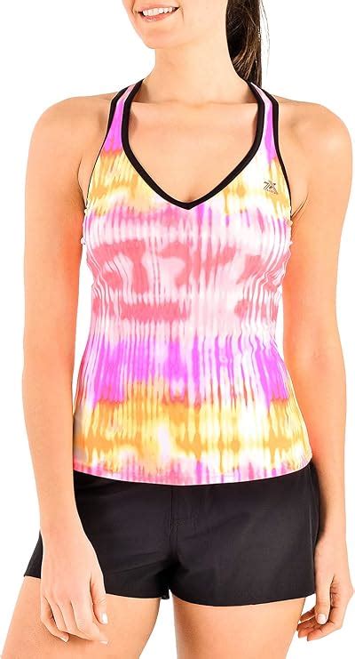 Zeroxposur Womens Tankini Swimsuits Racerback Top Full Coverage Action