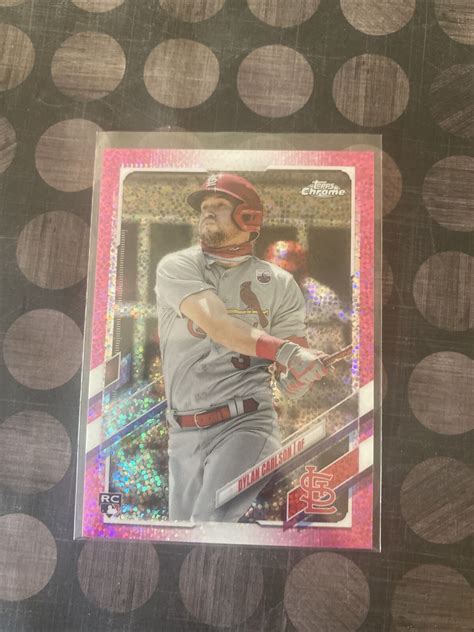 Topps Chrome Dylan Carlson Magenta Speckle Refractor Rc Sp