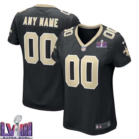 Custom New Orleans Saints Super Bowl LVIII Home Game Jersey NFL 2023 ...