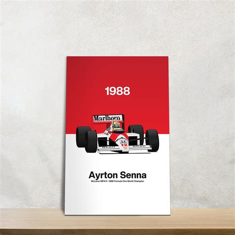 Ayrton Senna Poster Mclaren Mp Senna Formula Senna Monaco