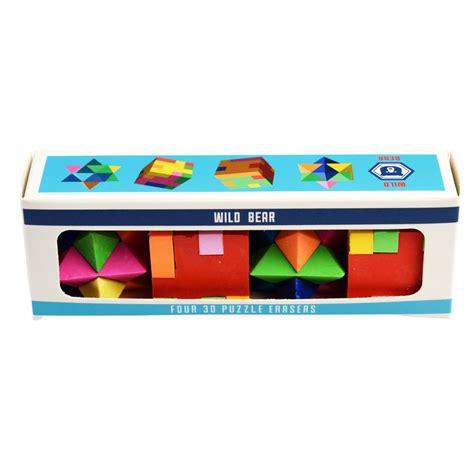 Rex London Erasers 3d Puzzle Set Of 4 Bobangles