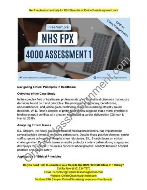 Nhs Fpx Assessment Applying Ethical Principles Pdf