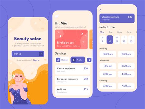 Beauty Salon Mobile App Concept Beauty App Hair Salon Design