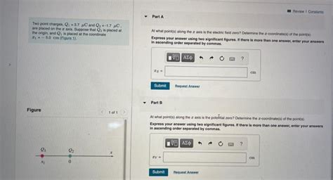 Solved Two Point Charges Q137μc And Q2−17μc Are Placed