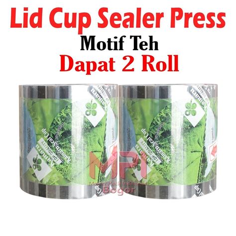 Jual 2 ROLL Plastik Lid Cup Motif Teh Tutup Segel Gelas Minum