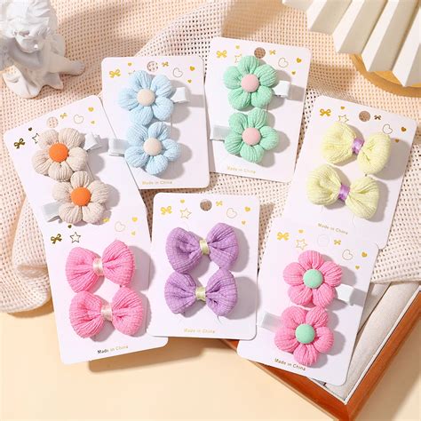 8 St Ck Set Kinder Niedlichen Stoff Blume Paar Clip Haarschmuck M Dchen