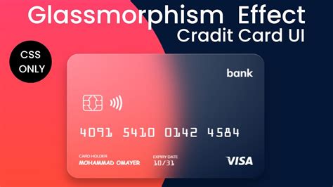 How To Create Glass Morphism Debit Card Ui Design Using Html And Css Only Tutorial 2022 Youtube