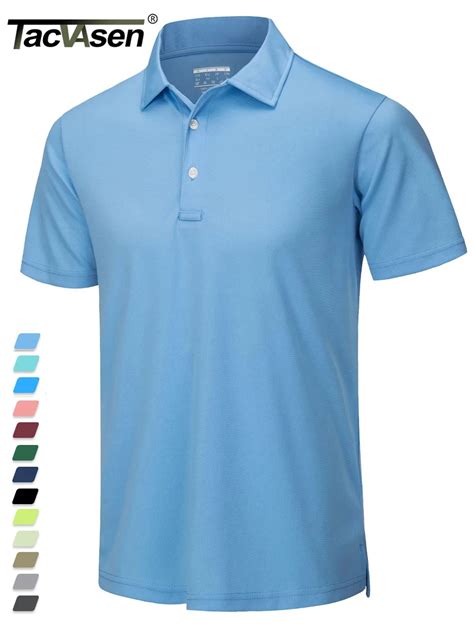 Tacvasen Summer Casual T Shirts Mens Short Sleeve Polo Shirts Button Down Work Shirts Quick Dry