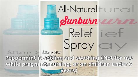 Homemade Sunburn Relief Spray Youtube