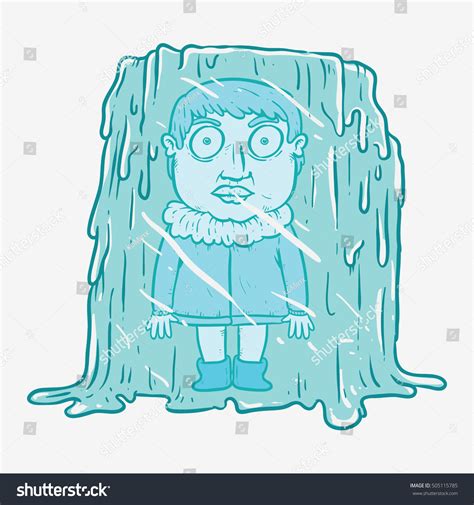 Man Get Stuck Ice Frozen Hand Stock Vector (Royalty Free) 505115785 ...