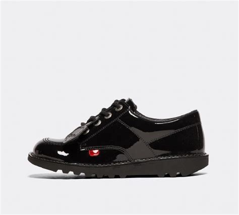 Kickers Junior Kick Low Core Patent Shoe Black Footasylum