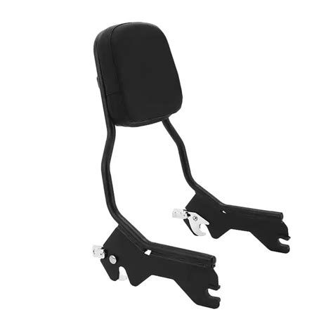 Motorbike Black Upright Sissy Bar Backrest Pad Cushion Fits For Harley