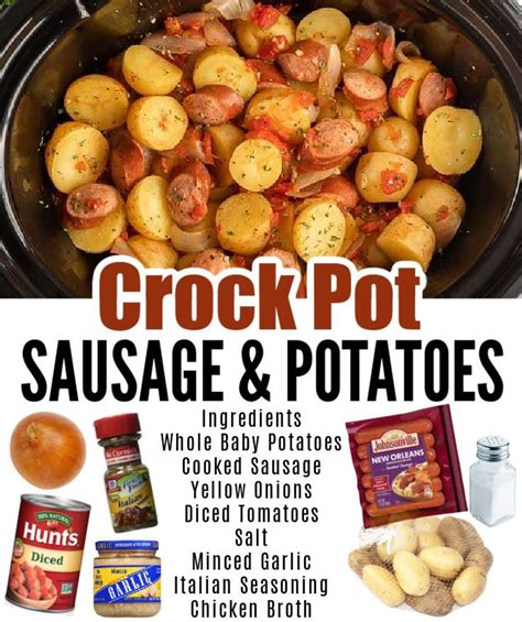 Crock Pot Sausage And Potatoes Sausage Crockpot Recipes Crockpot Recipes Slow Cooker