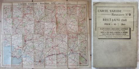 Ancienne Carte Routi Re Entoil E Taride N Bretagne Sud Vers