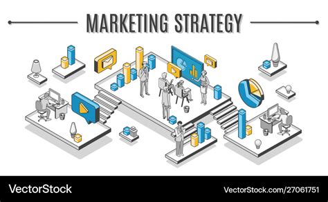 Business Marketing Strategy Isometric Royalty Free Vector