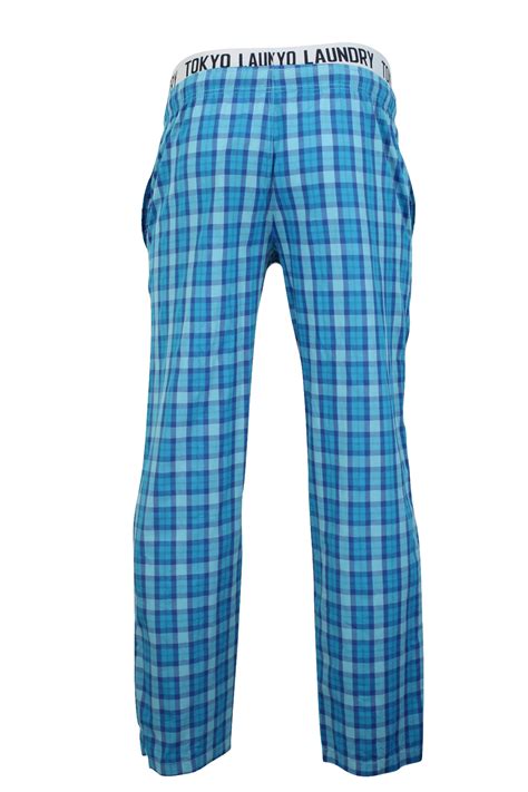 Mens Long Pyjama Bottoms By Tokyo Laundry Brushed Flannel Check Ebay