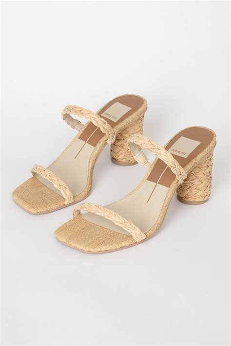 Dolce Vita Noles Natural Raffia Heels High Heel Sandals Lulus