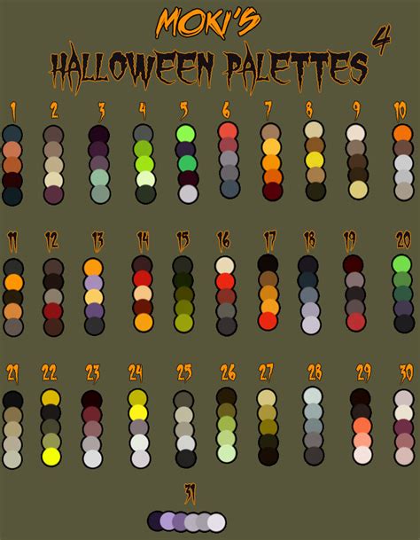 Halloween palettes 4 by Mokisaur on DeviantArt