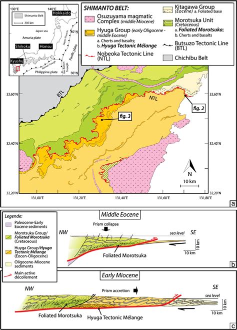 A Simplified Geological Map Of The Shimanto Accretionary Complex On